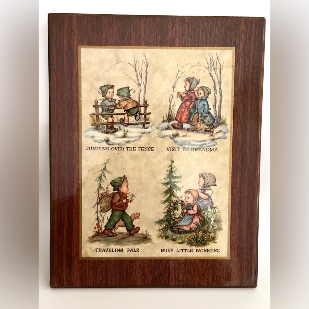 VTG Hummel Children Wall Decor Hanging Plaque 7x9 in